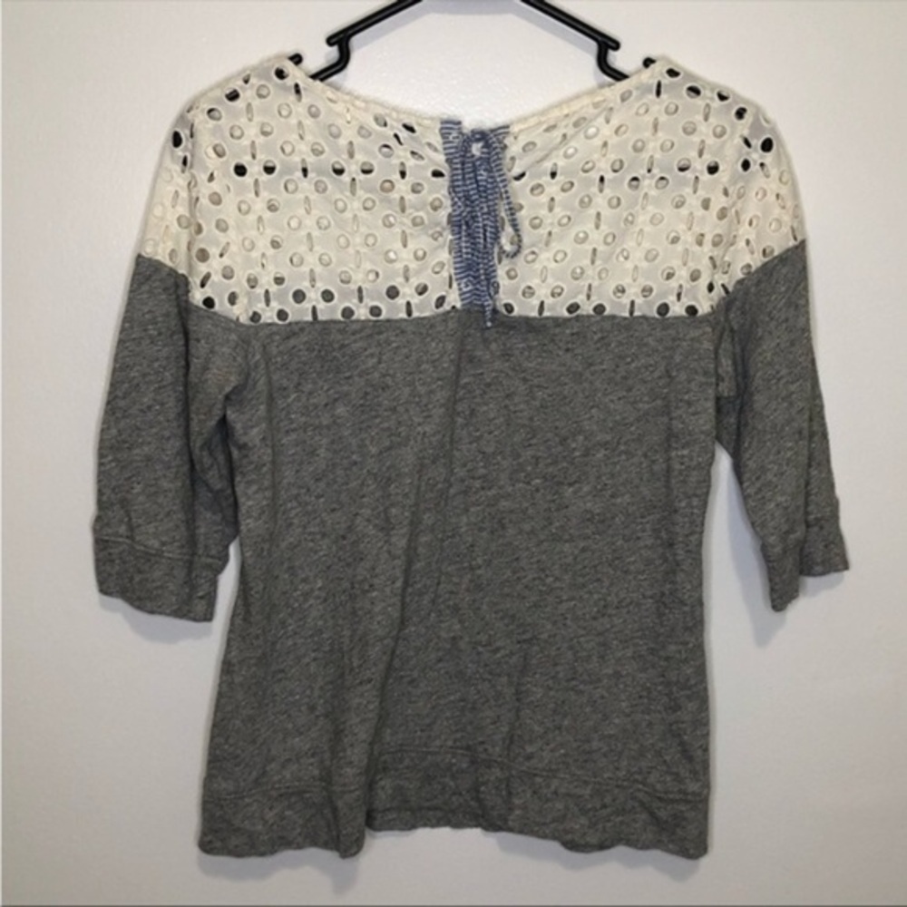 Anthropologie Postmark Eyelet Lace Tie-Back Top – Size Small - Picture 4 of 11
